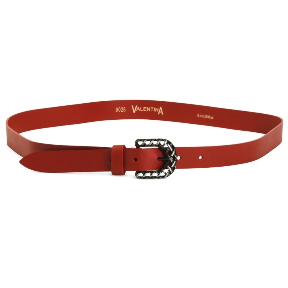 Valentina Women's Red Italian Leather Belt